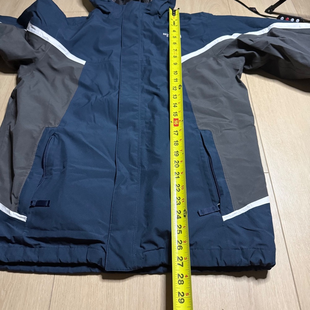 The North Face HyVent Jacket Boys XL 18/20 Blue Grey Hooded Fleece Lined TB5M - Picture 9 of 14